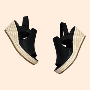 Eileen Fisher Wilda Slingback Espadrille Sandals Black